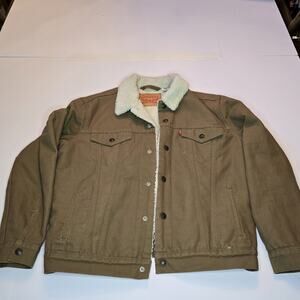Levi's Sherpa Trucker Jacket Mens M Brown Canvas